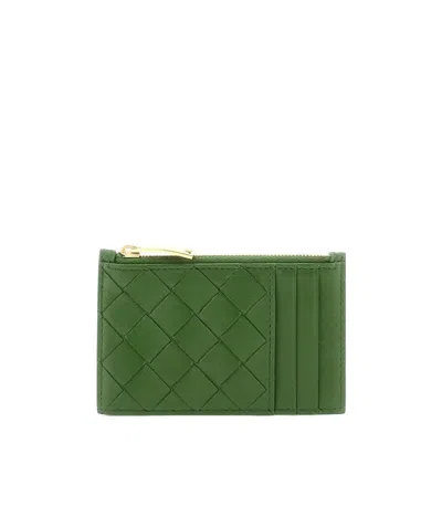 Bottega Veneta Weave Card Bag In Green