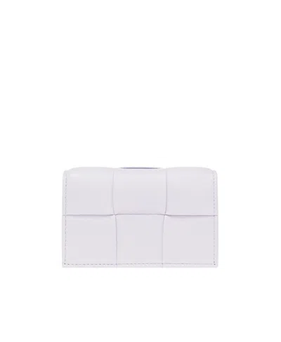 Bottega Veneta Weave Card Bag In Purple