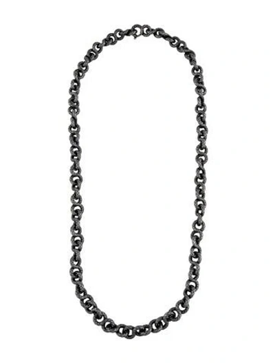 Pre-owned Bottega Veneta Weave Chunky Chain Necklace, 32" In Multicolor
