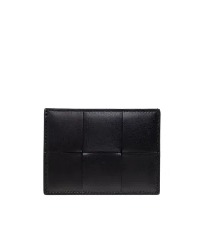 Bottega Veneta Cassette Calf Leather Credit Card Case Men In Black