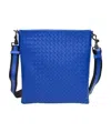 Bottega Veneta Weave Detail Satchel In Blue