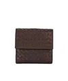 Bottega Veneta Weave Detail Short Purse In Brown