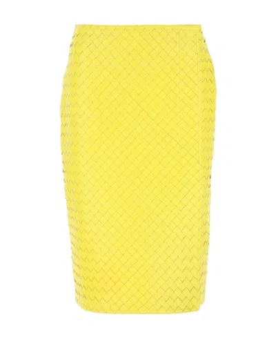 BOTTEGA VENETA BOTTEGA VENETA INTRECCIATO LEATHER PENCIL SKIRT