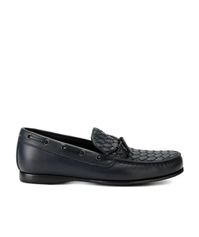 Bottega Veneta Weave Detailed Business Casual Shoes In Green