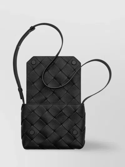 Bottega Veneta Weave Leather Cross-body Bag In Blue