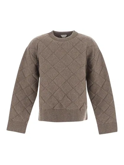 Bottega Veneta Intreccio Wool Sweater In Nude & Neutrals