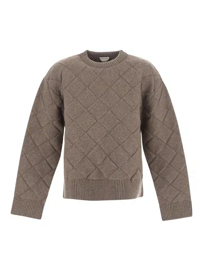 Bottega Veneta Weave Pattern Sweater In Nude & Neutrals