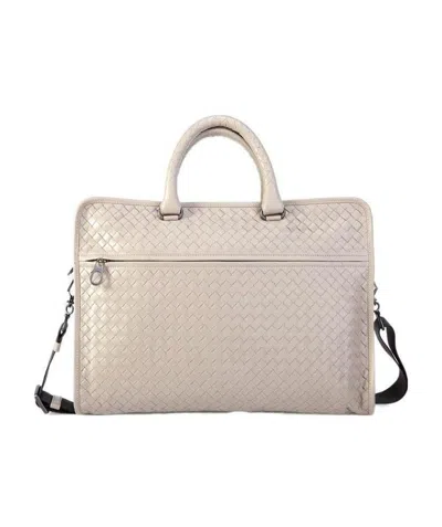 Bottega Veneta Weaving A Portable Briefcase In Nude