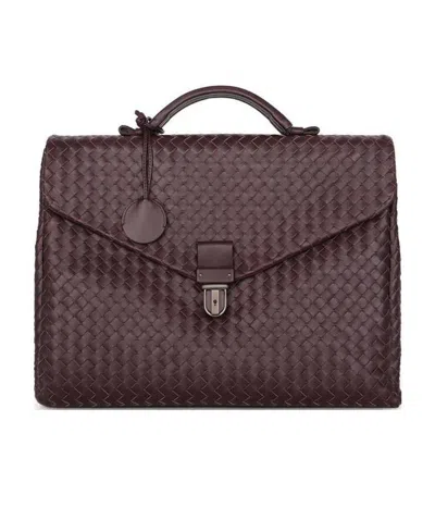 Bottega Veneta Weaving Briefcase In Brown