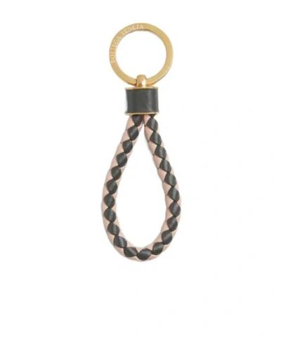Bottega Veneta Weaving Key Chain In 3378 Kaki-travert/ka