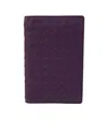 Bottega Veneta Weaving Passport Cover In Purple