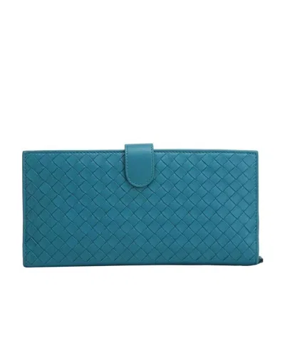 Bottega Veneta Weaving Wallet In Blue
