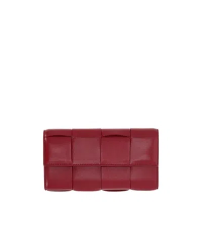 Bottega Veneta Weaving Wallet In Red