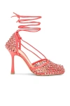 Bottega Veneta Sparkle Stretch 90 Crystal-embellished Mesh Sandals In Sunburst