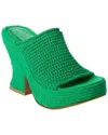 Bottega Veneta Wedge Knit Slide Wedge Platform Sandals In Green
