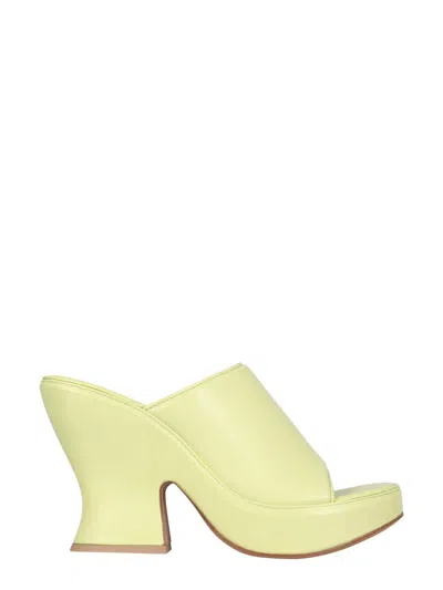 Bottega Veneta Elevated Wedge Sandals With 11.5 Cm Heel In Green