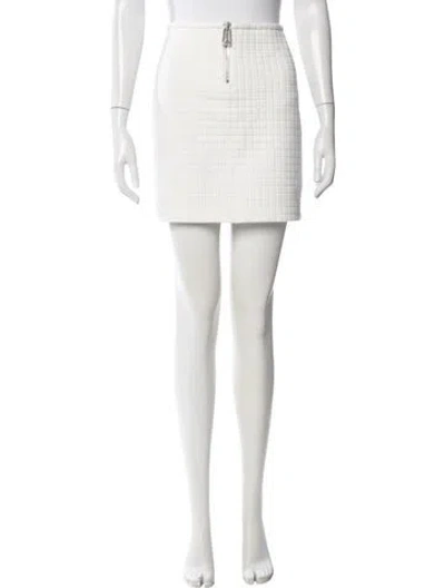 Pre-owned Bottega Veneta Whipstitch Trim Mini Skirt In White