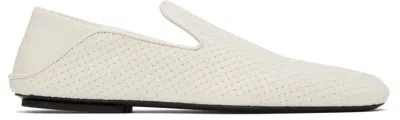Bottega Veneta White Adamo Slippers In 2916 String