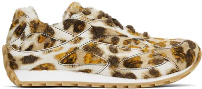 BOTTEGA VENETA WHITE & ORANGE ORBIT SNEAKERS