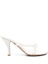 Bottega Veneta Blink Leather Knot Slide Sandals In White