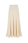 Bottega Veneta White Boucle Maxi Skirt
