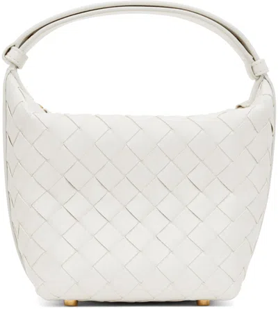 Bottega Veneta White Candy Wallace Bag In 9009 White-gold