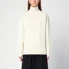 Bottega Veneta White Cashmere Turtleneck Jumper In White