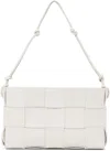 Bottega Veneta White Cassette Pouch Bag In 9104 Chalk M Brass