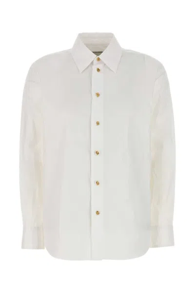 BOTTEGA VENETA WHITE CLASSIC COTTON POPLIN SHIRT