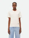 Bottega Veneta Crew Neck Embroidered Detail Short Sleeves Top In White