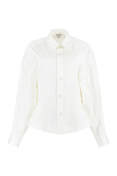 BOTTEGA VENETA WHITE COTTON BLEND SHIRT