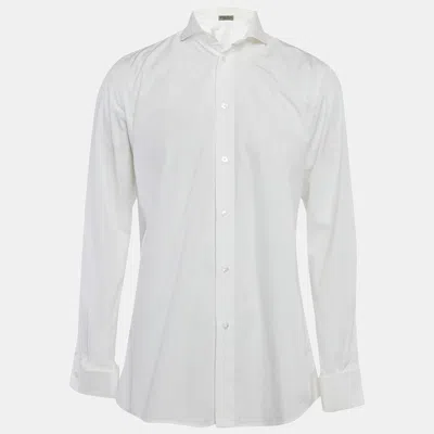 Pre-owned Bottega Veneta White Cotton Button Front Shirt M