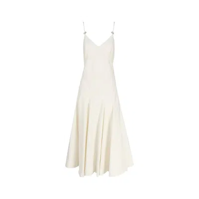 Bottega Veneta Cotton V-neck Dress In White