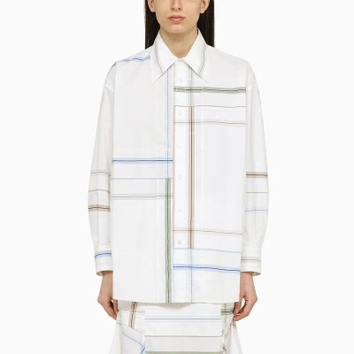 BOTTEGA VENETA BOTTEGA VENETA | WHITE COTTON PATCHWORK SHIRT