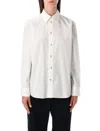 Bottega Veneta White Cotton Poplin Shirt With Metal Knot Buttons In White