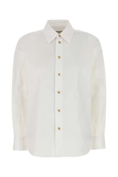 Bottega Veneta White Cotton Poplin Shirt With Metal Knot Buttons