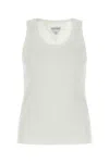 Bottega Veneta Canotta In Jersey Di Cotone Compatto A Coste In White