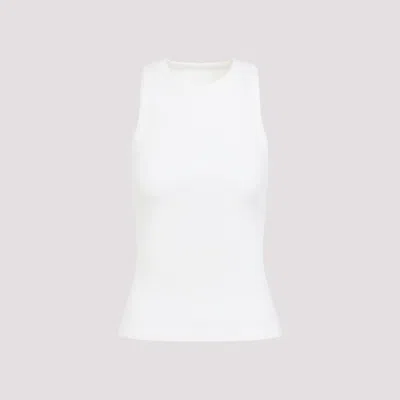 Bottega Veneta White Cotton Rib Jersey Tank Top