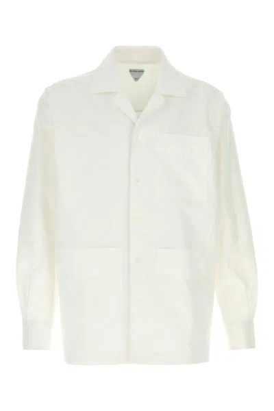 Bottega Veneta White Cotton Shirt In Gold