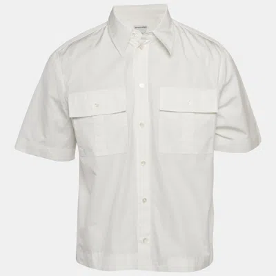 Pre-owned Bottega Veneta White Cotton Short Sleeve Shirt S