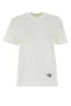 Bottega Veneta Crew Neck Embroidered Detail Short Sleeves Top In Chalk