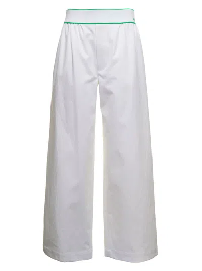 BOTTEGA VENETA WHITE COTTON WIDE-LEG PANT