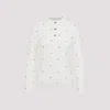 Bottega Veneta Polka Dot Crew Neck Top With Red Embellishment In White