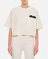 Bottega Veneta White Cropped T-shirt With Heart Detail On The Pocket In Cotton Woman In White