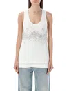 Bottega Veneta Crystal-embellished Jersey Tank Top In White