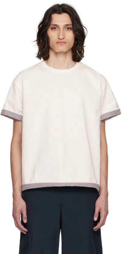 Bottega Veneta White Double Layer T-shirt In 9090