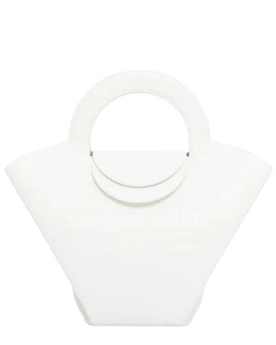 Bottega Veneta White Embossed Scaled Leather Top Handle Tote Bag (authentic  Pre-loved)