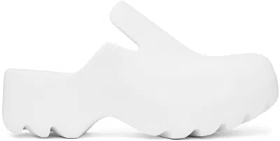 Bottega Veneta White Flash Clogs In 9083 Chalk