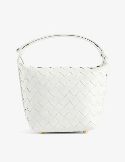 Bottega Veneta White-gold Wallace Leather Top-handle Bag