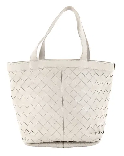 Bottega Veneta White Intrecciato Leather Flip Flap Tote Small (authentic Pre-  Loved)